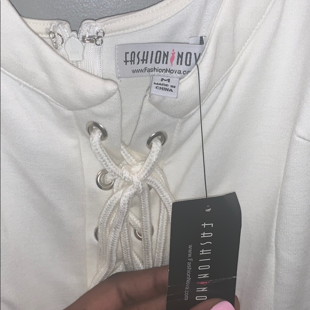 White fashion nova dress size medium